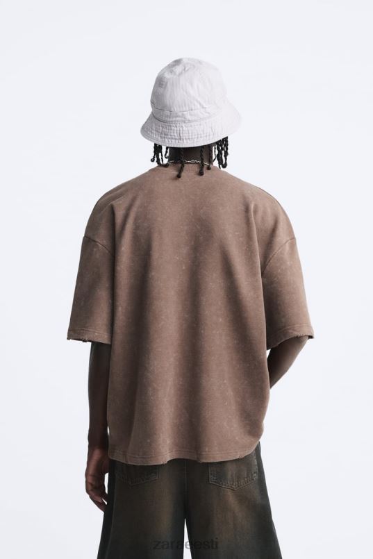 Zara tekstitrükiga pestud dressipluus mehed pruun Riietus 42F0H1056