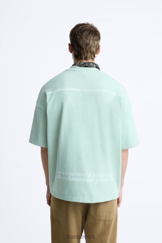 Zara trükitud tekstiga dressipluus mehed hall Riietus 42F0H1071