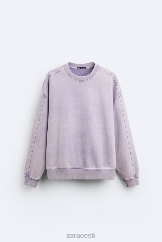 Zara värvi pestud dressipluus mehed lilla Riietus 42F0H1052