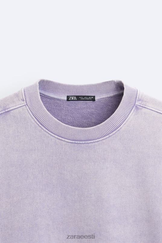 Zara värvi pestud dressipluus mehed lilla Riietus 42F0H1052