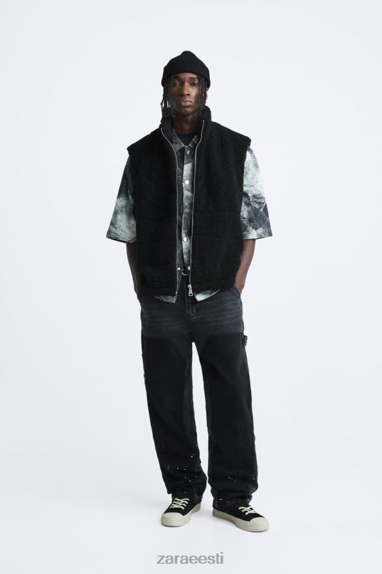 Zara fliisist vest mehed must Riietus 42F0H1111