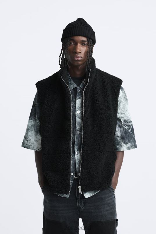 Zara fliisist vest mehed must Riietus 42F0H1111