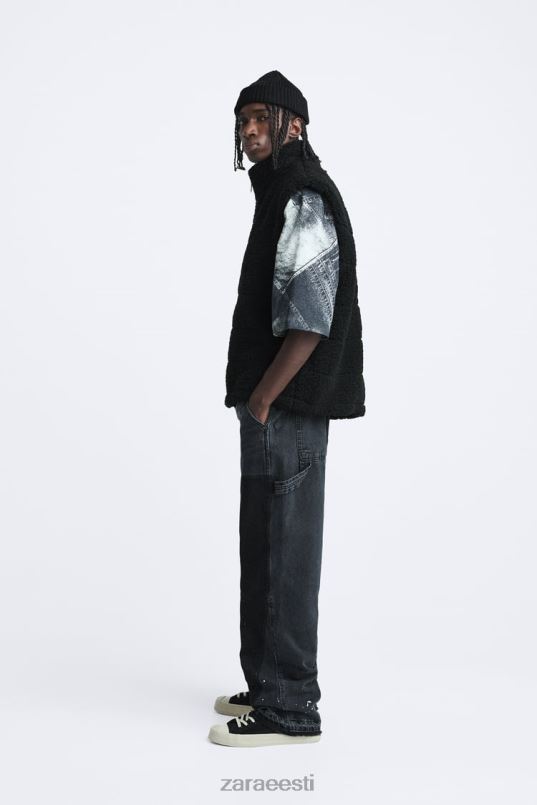 Zara fliisist vest mehed must Riietus 42F0H1111