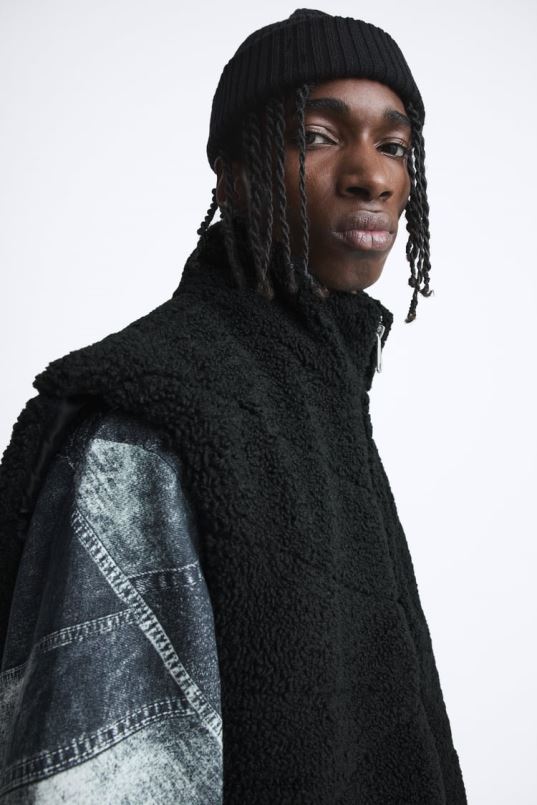 Zara fliisist vest mehed must Riietus 42F0H1111