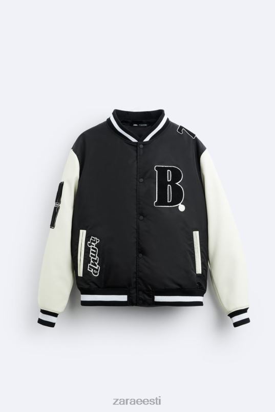 Zara kapuutsiga bomber jope mehed must Riietus 42F0H1133