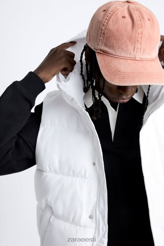 Zara kapuutsiga puhvvest mehed valge Riietus 42F0H1112