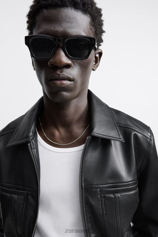 Zara kunstnahast jakk mehed must Riietus 42F0H1121