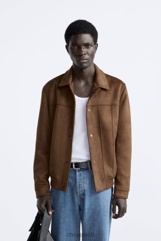 Zara kunstnahast jakk mehed nahk Riietus 42F0H1120