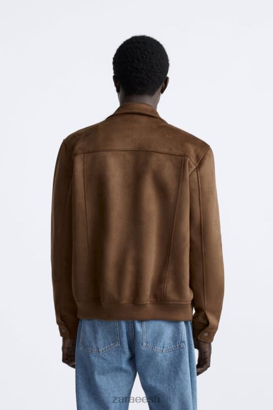 Zara kunstnahast jakk mehed nahk Riietus 42F0H1120