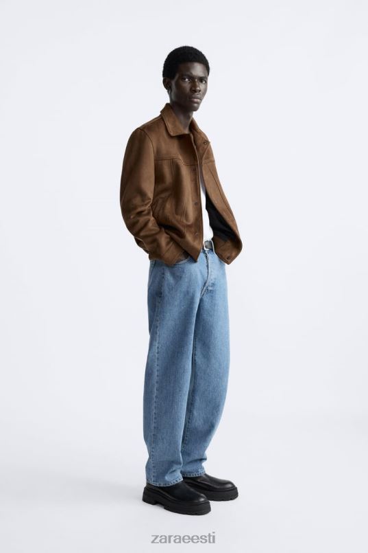 Zara kunstnahast jakk mehed nahk Riietus 42F0H1120