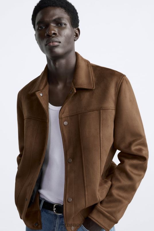 Zara kunstnahast jakk mehed nahk Riietus 42F0H1120