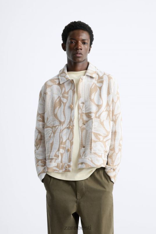 Zara lilleline žakaarjakk mehed beež Riietus 42F0H1116