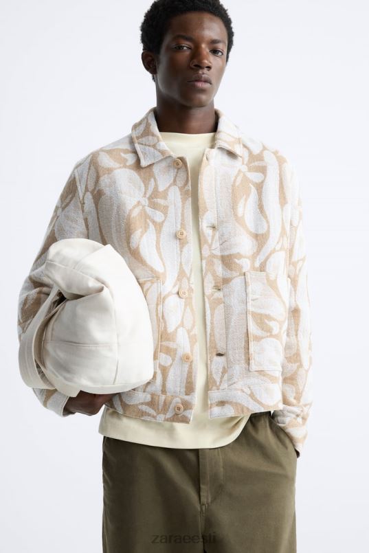 Zara lilleline žakaarjakk mehed beež Riietus 42F0H1116