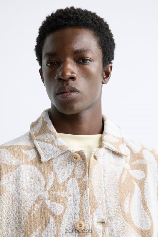 Zara lilleline žakaarjakk mehed beež Riietus 42F0H1116