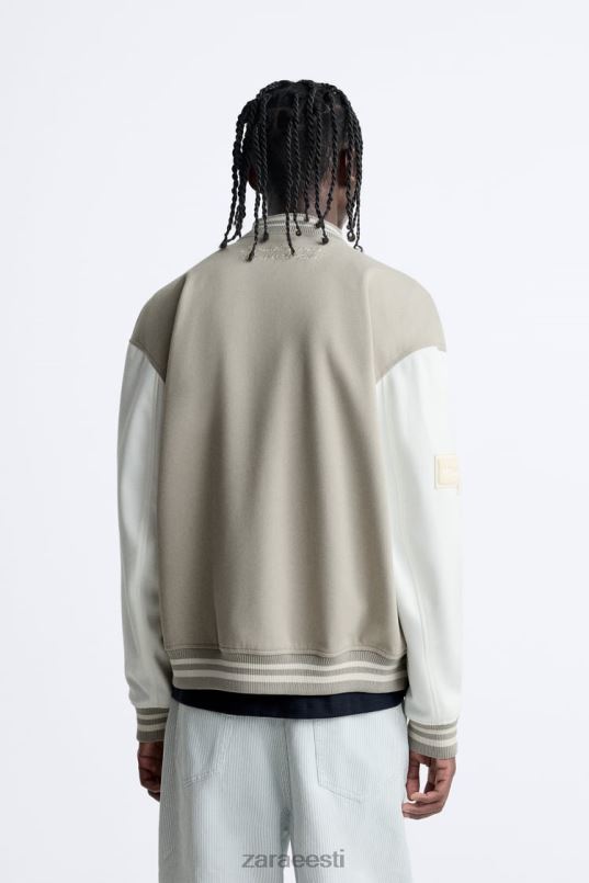 Zara patch bomber jope mehed austri valge Riietus 42F0H1132