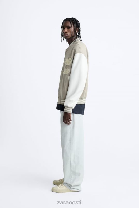 Zara patch bomber jope mehed austri valge Riietus 42F0H1132