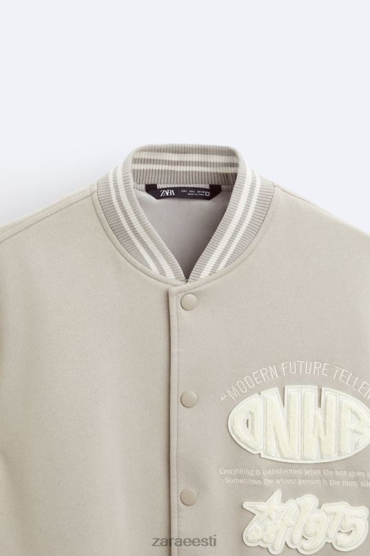 Zara patch bomber jope mehed austri valge Riietus 42F0H1132