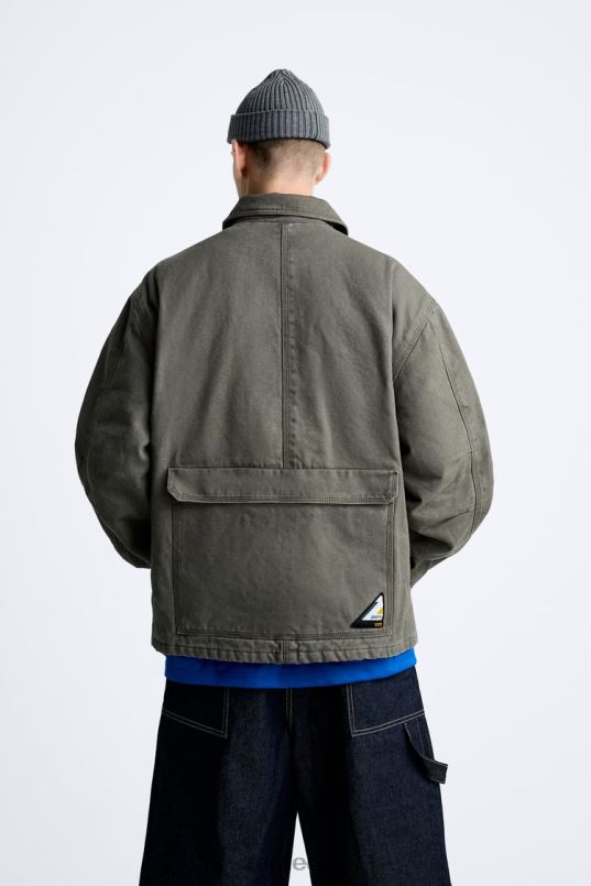 Zara tasku jope mehed helehall Riietus 42F0H1107