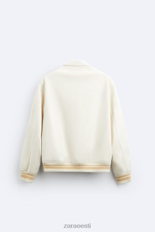 Zara tikitud kunstnahast jakk mehed austri valge Riietus 42F0H1128