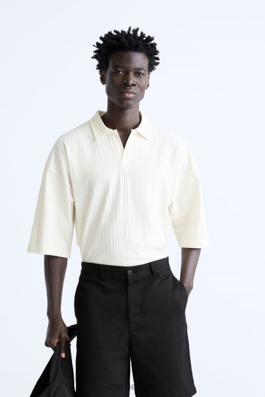 Zara tekstureeritud polo mehed beež Riietus 42F0H1223