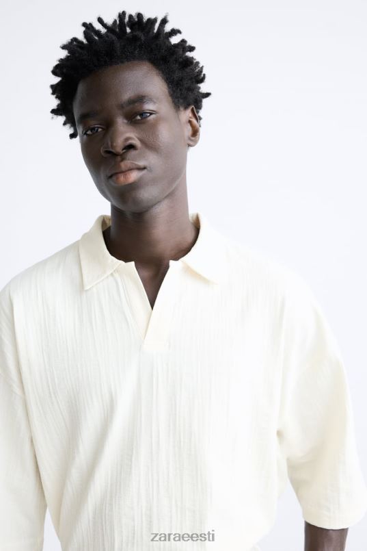 Zara tekstureeritud polo mehed beež Riietus 42F0H1223