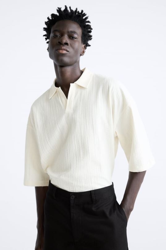 Zara tekstureeritud polo mehed beež Riietus 42F0H1223