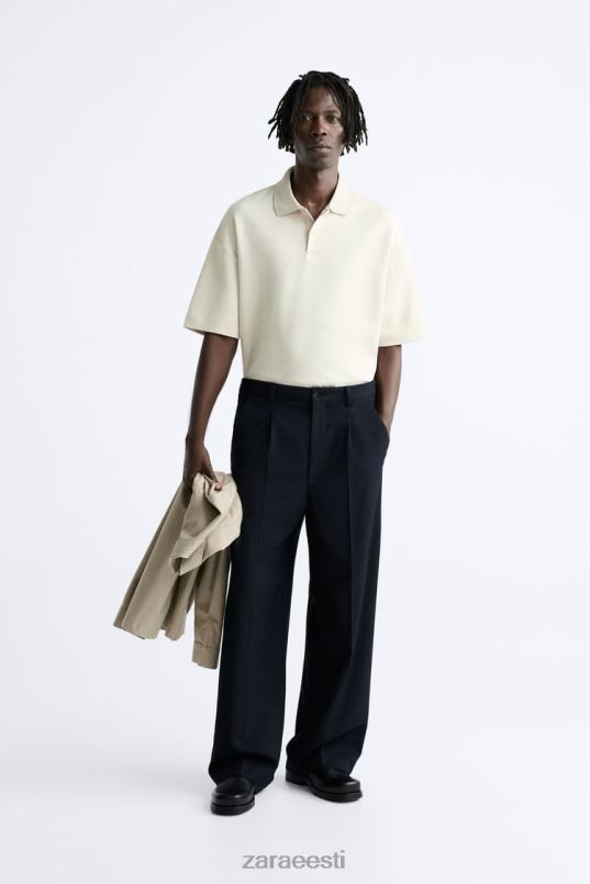 Zara tekstureeritud polo mehed taupe pruun Riietus 42F0H1220