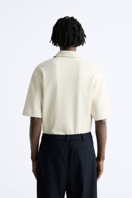 Zara tekstureeritud polo mehed taupe pruun Riietus 42F0H1220