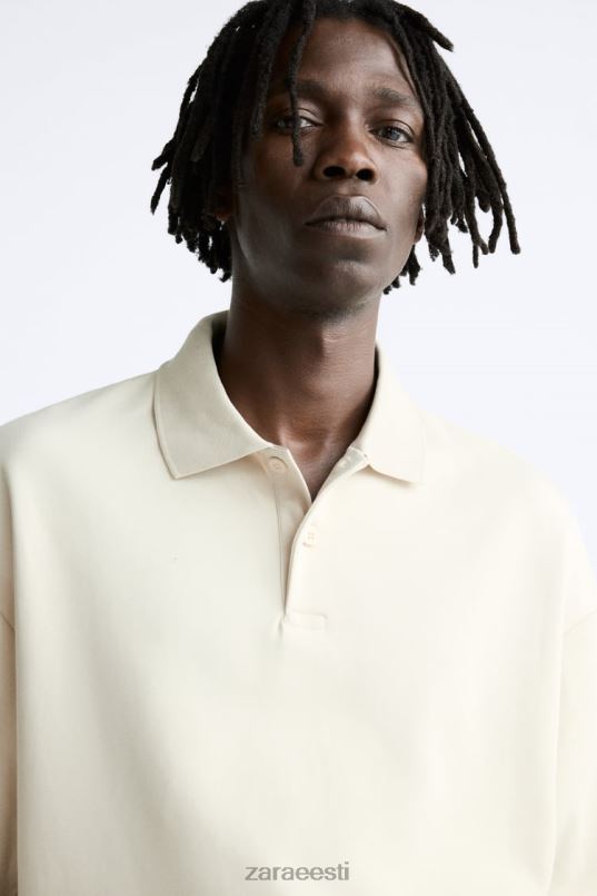 Zara tekstureeritud polo mehed taupe pruun Riietus 42F0H1220