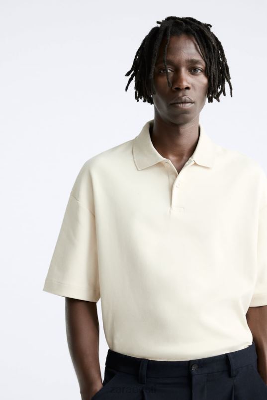 Zara tekstureeritud polo mehed taupe pruun Riietus 42F0H1220