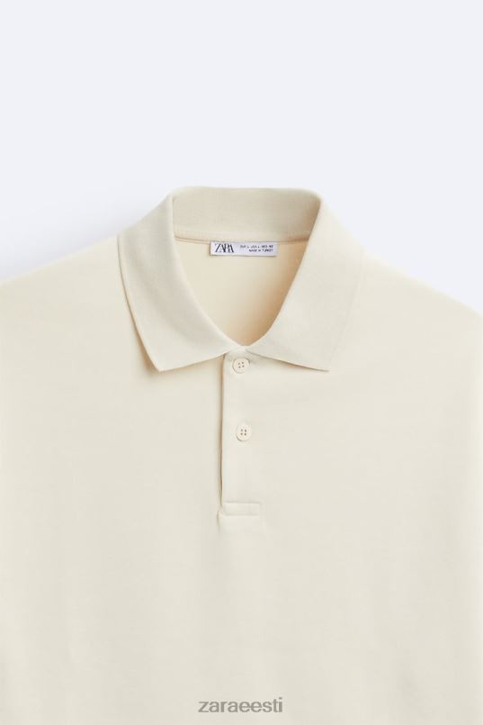 Zara tekstureeritud polo mehed taupe pruun Riietus 42F0H1220