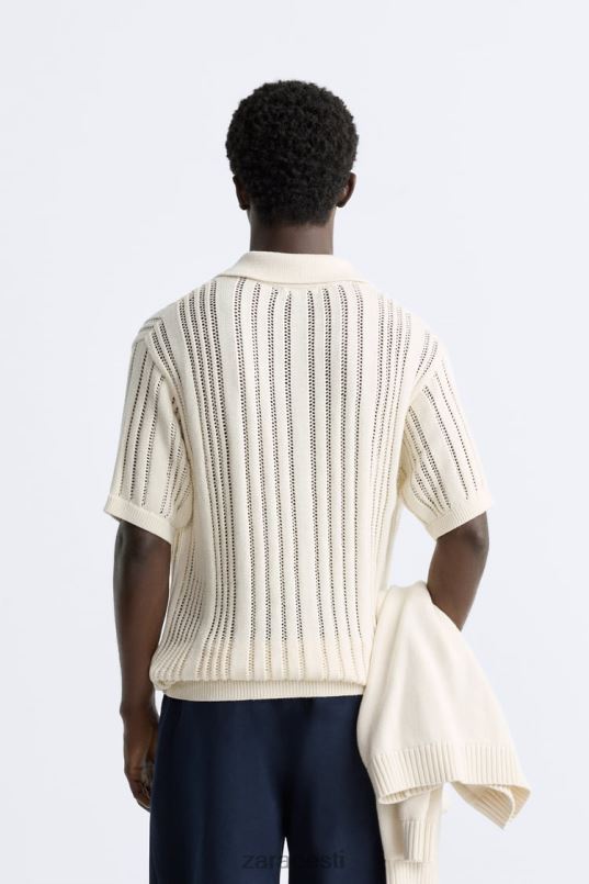 Zara tekstuuriga heegeldatud polo mehed beež Riietus 42F0H1233