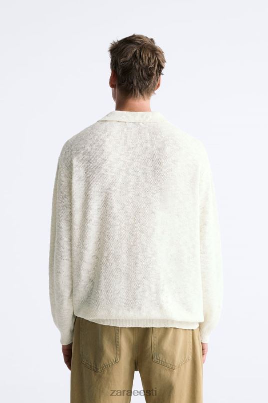 Zara tekstuuriga kootud polo mehed ekru Riietus 42F0H1230