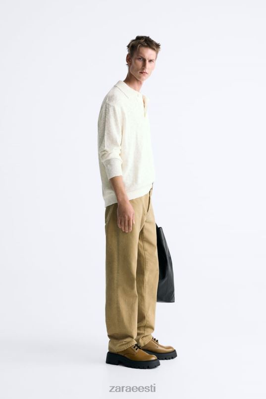 Zara tekstuuriga kootud polo mehed ekru Riietus 42F0H1230