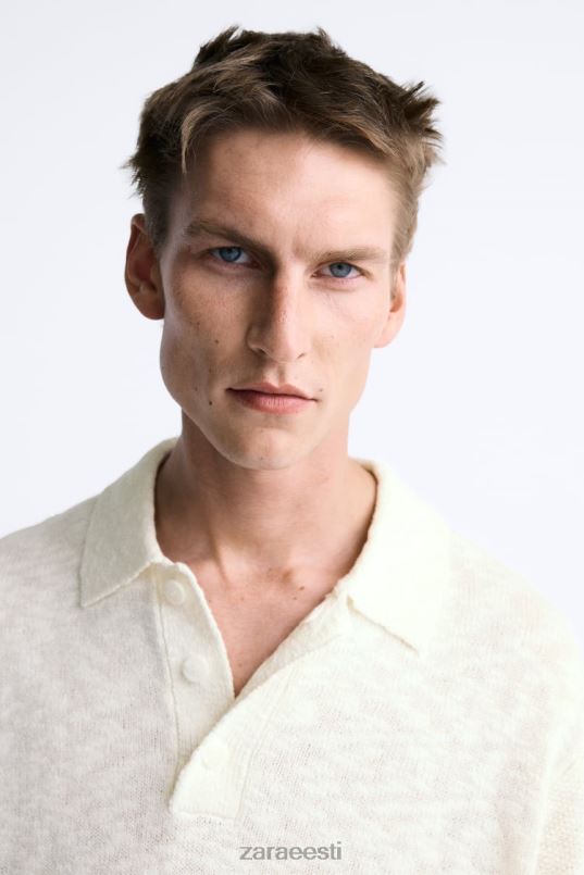 Zara tekstuuriga kootud polo mehed ekru Riietus 42F0H1230