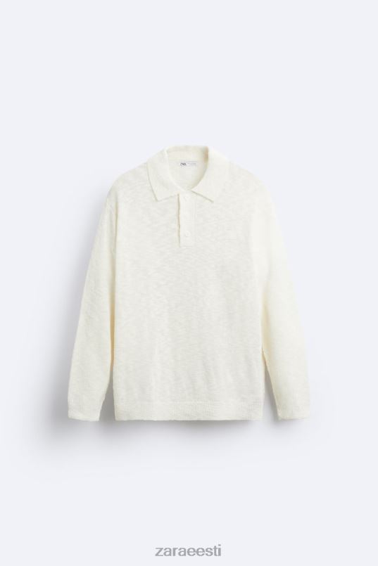 Zara tekstuuriga kootud polo mehed ekru Riietus 42F0H1230