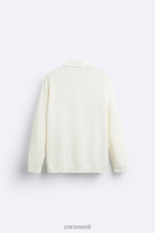 Zara tekstuuriga kootud polo mehed ekru Riietus 42F0H1230