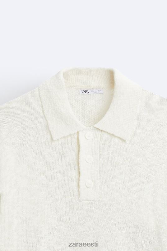 Zara tekstuuriga kootud polo mehed ekru Riietus 42F0H1230