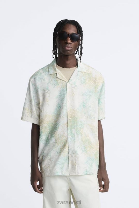 Zara abstraktse trükiga särk mehed rohekas Riietus 42F0H973