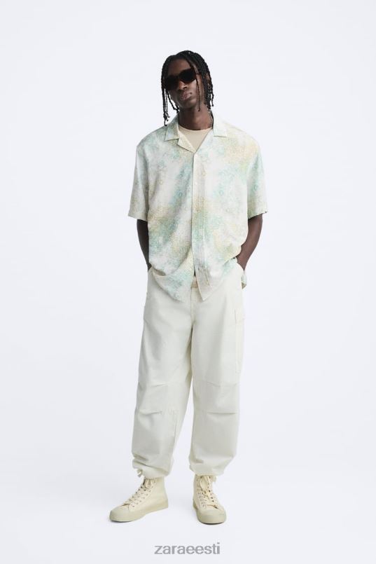 Zara abstraktse trükiga särk mehed rohekas Riietus 42F0H973