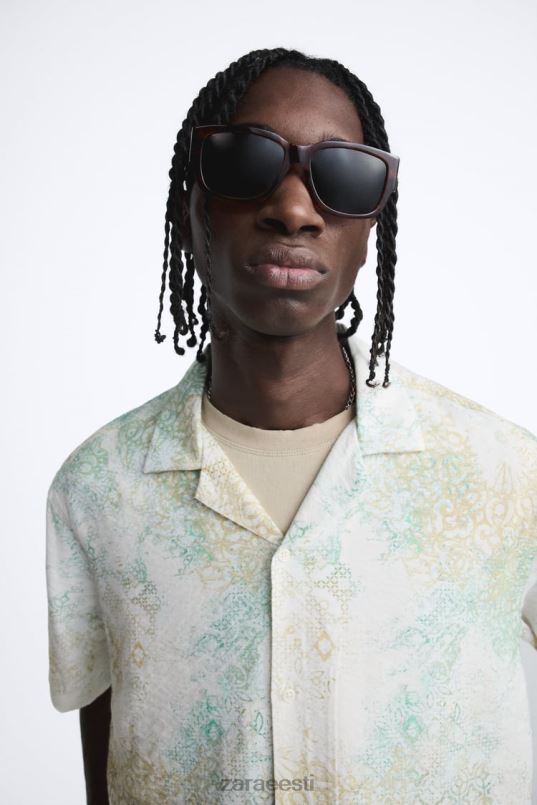 Zara abstraktse trükiga särk mehed rohekas Riietus 42F0H973