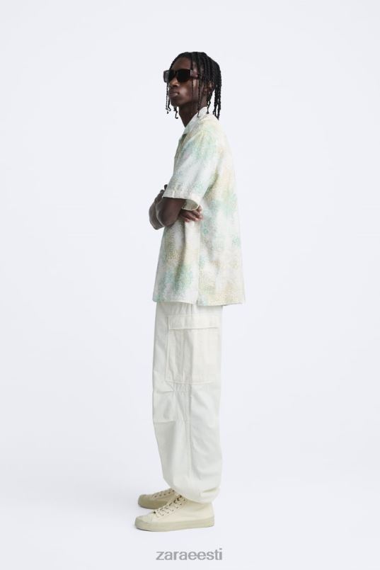 Zara abstraktse trükiga särk mehed rohekas Riietus 42F0H973