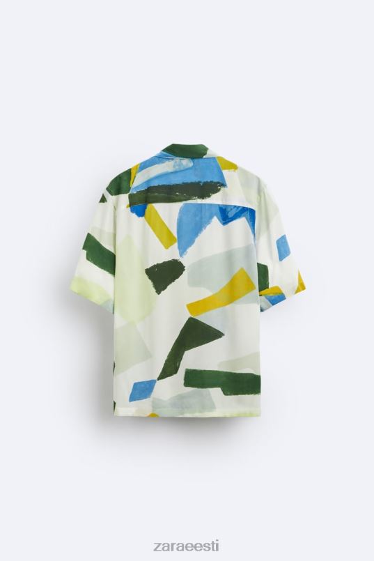Zara abstraktse trükiga särk mehed sinine Riietus 42F0H1004