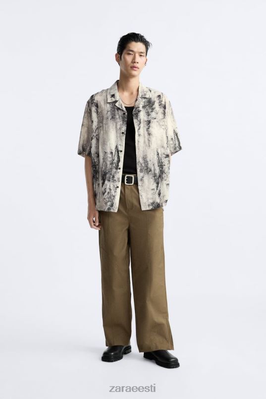 Zara abstraktse trükiga särk mehed trükitud Riietus 42F0H987
