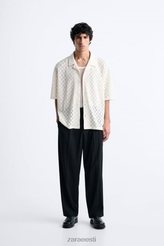 Zara heegeldatud tekstuuriga särk mehed beež Riietus 42F0H1009