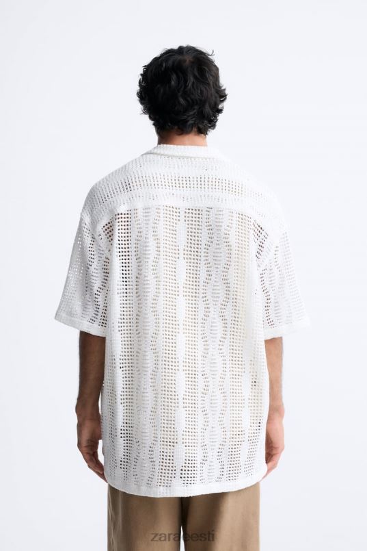 Zara heegeldatud tekstuuriga särk mehed ekru Riietus 42F0H1005