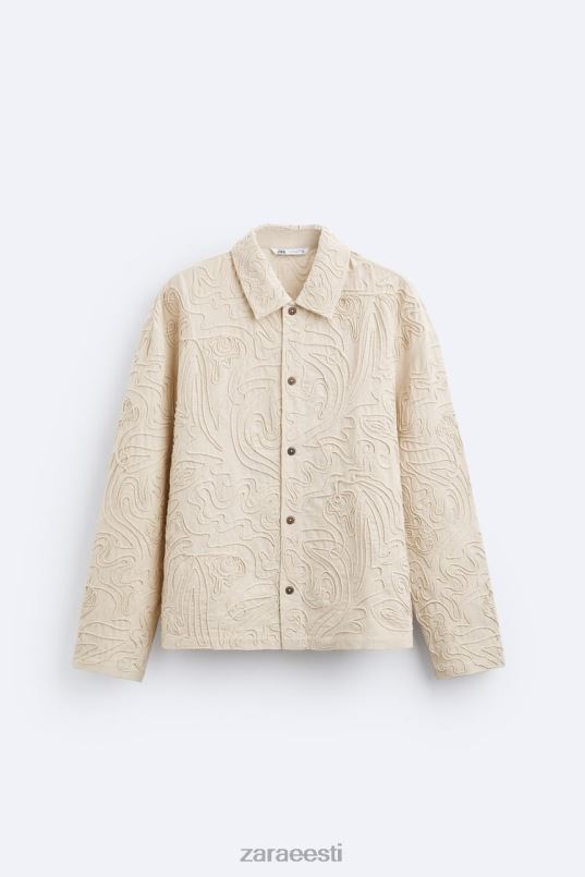 Zara kõrgendatud tikandiga ülesärk mehed beež Riietus 42F0H1176