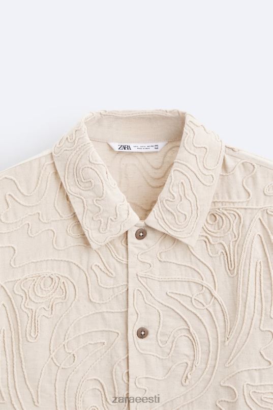 Zara kõrgendatud tikandiga ülesärk mehed beež Riietus 42F0H1176