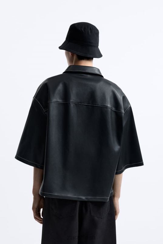 Zara kunstnahast pealissärk mehed must Riietus 42F0H1181