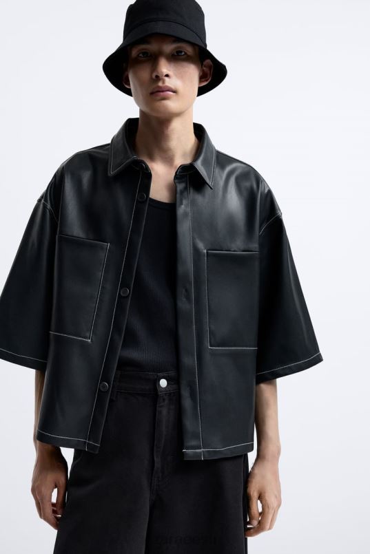 Zara kunstnahast pealissärk mehed must Riietus 42F0H1181